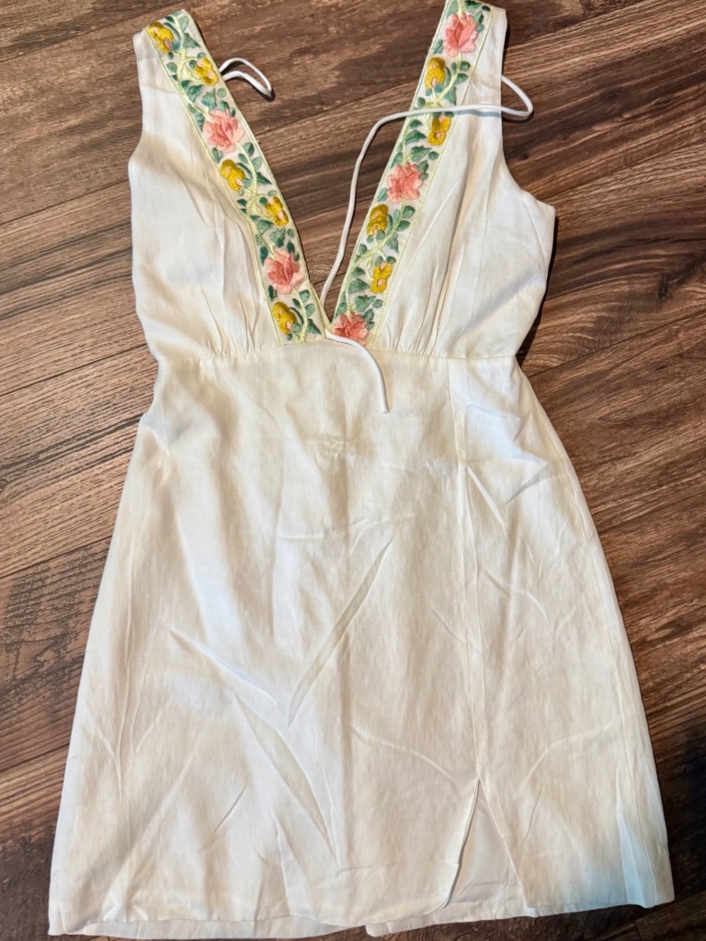 Indikah Cozumel V-Neck Embroidered Mini Dress